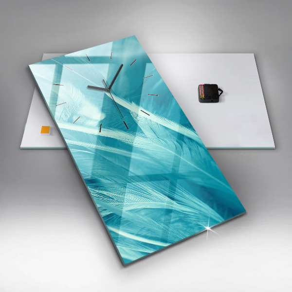 Vertikální skleněné hodiny Zelený tyrkysový vinobraní