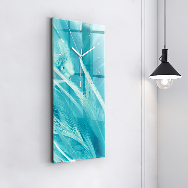 Vertikální skleněné hodiny Zelený tyrkysový vinobraní