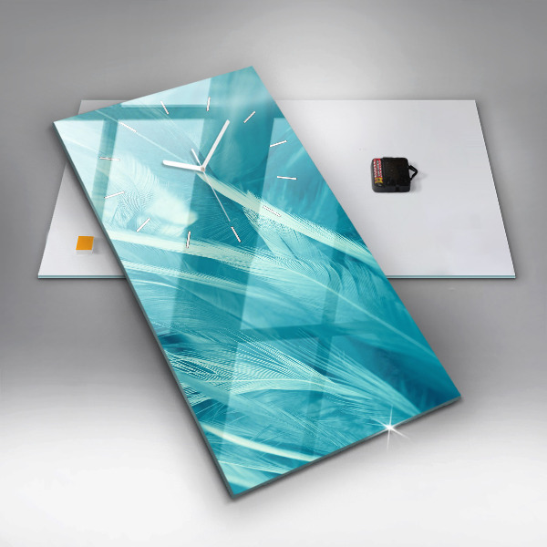 Vertikální skleněné hodiny Zelený tyrkysový vinobraní