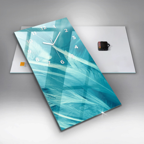 Vertikální skleněné hodiny Zelený tyrkysový vinobraní