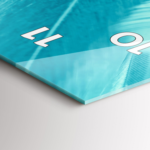 Vertikální skleněné hodiny Zelený tyrkysový vinobraní