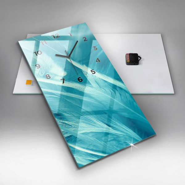 Vertikální skleněné hodiny Zelený tyrkysový vinobraní