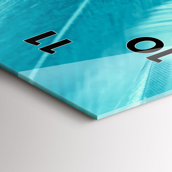 Vertikální skleněné hodiny Zelený tyrkysový vinobraní