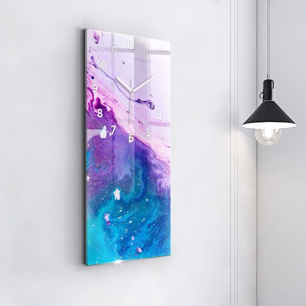Vertikální skleněné hodiny Barevné pozadí