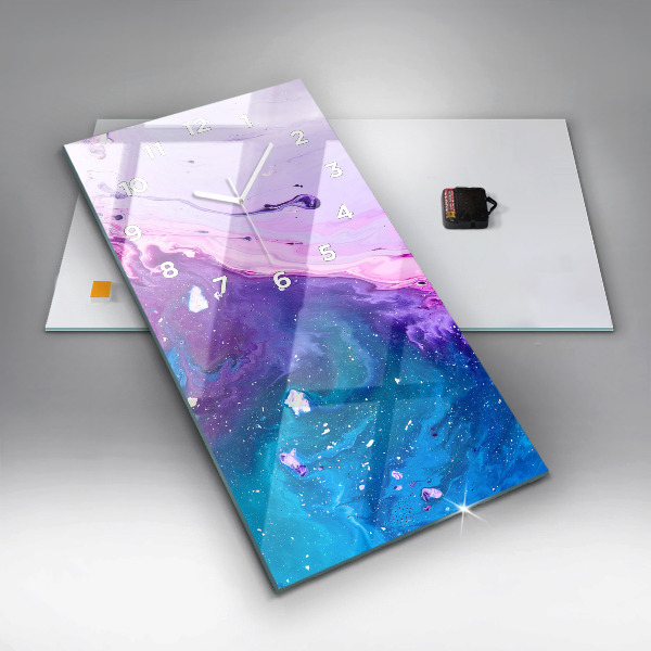 Vertikální skleněné hodiny Barevné pozadí