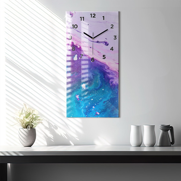 Vertikální skleněné hodiny Barevné pozadí