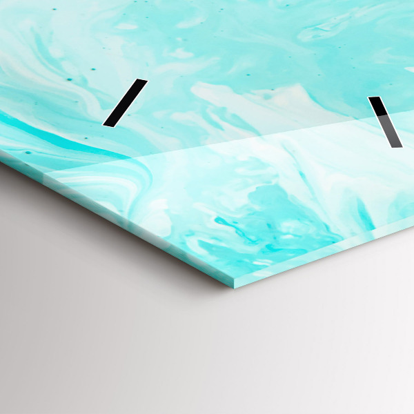 Vertikální skleněné hodiny Modrá abstrakce