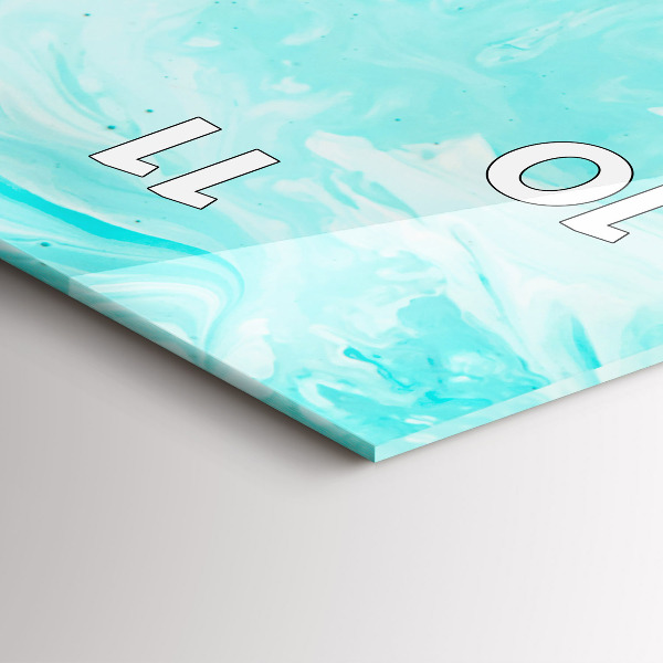 Vertikální skleněné hodiny Modrá abstrakce