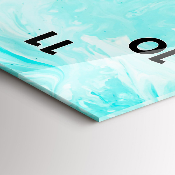 Vertikální skleněné hodiny Modrá abstrakce