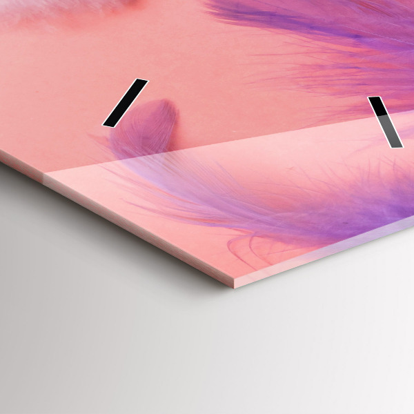 Vertikální skleněné hodiny Barevné peří