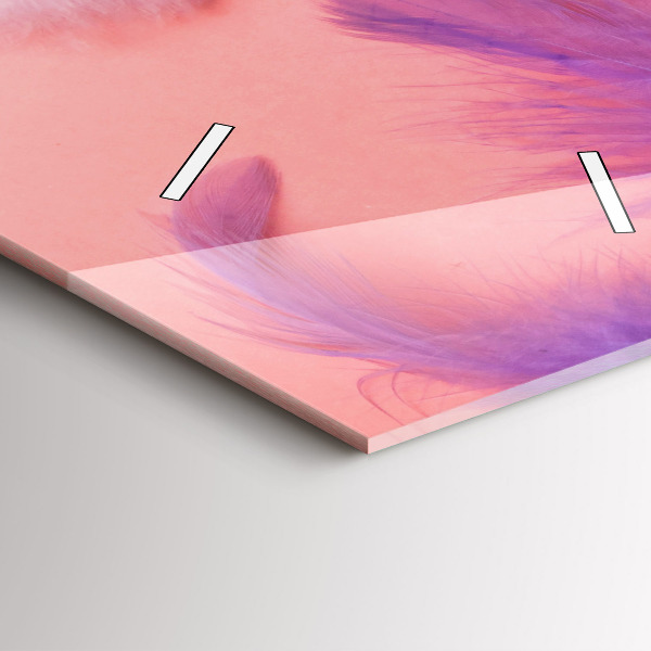 Vertikální skleněné hodiny Barevné peří