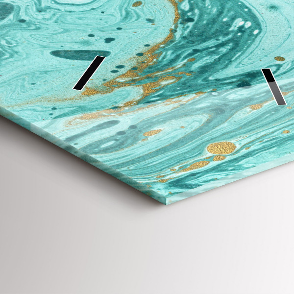 Vertikální skleněné hodiny Mramorová textura