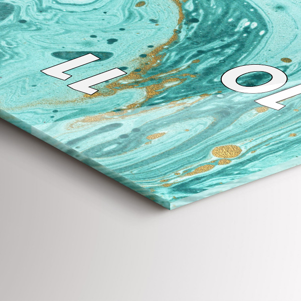 Vertikální skleněné hodiny Mramorová textura