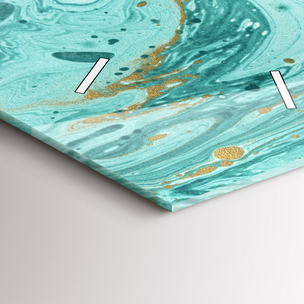 Vertikální skleněné hodiny Mramorová textura