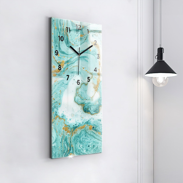 Vertikální skleněné hodiny Mramorová textura