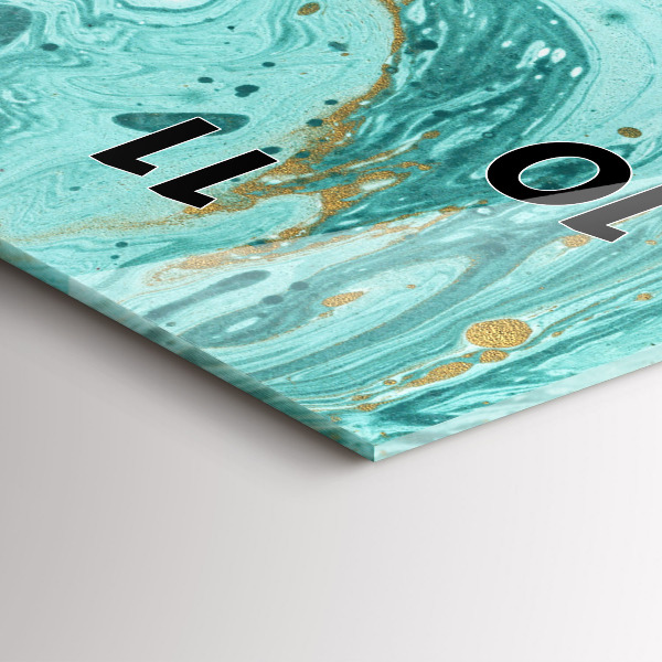 Vertikální skleněné hodiny Mramorová textura