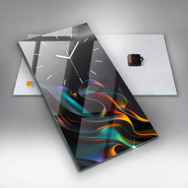 Vertikální skleněné hodiny Futuristická vlna