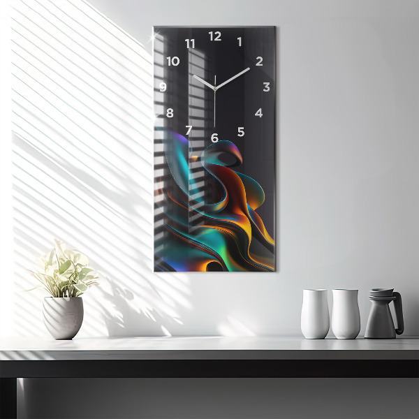 Vertikální skleněné hodiny Futuristická vlna