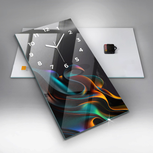 Vertikální skleněné hodiny Futuristická vlna