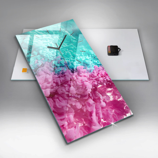 Vertikální nástěnné hodiny Moderní umění - skvrny