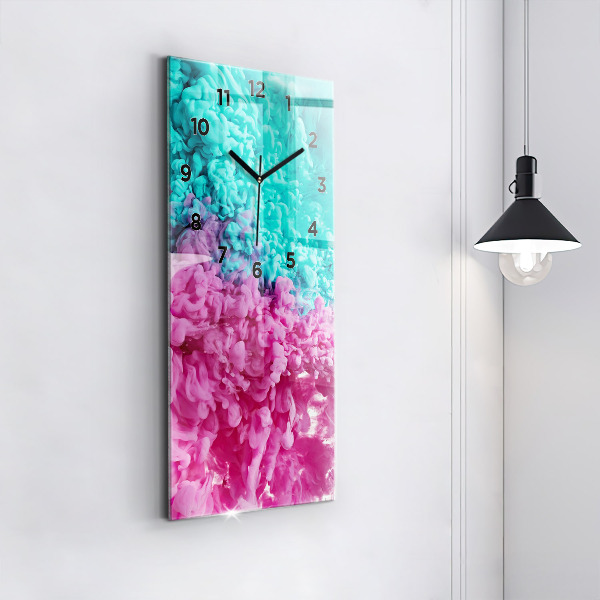 Vertikální nástěnné hodiny Moderní umění - skvrny