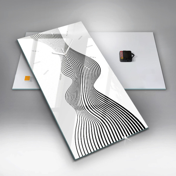 Vertikální nástěnné hodiny Černobílé umění