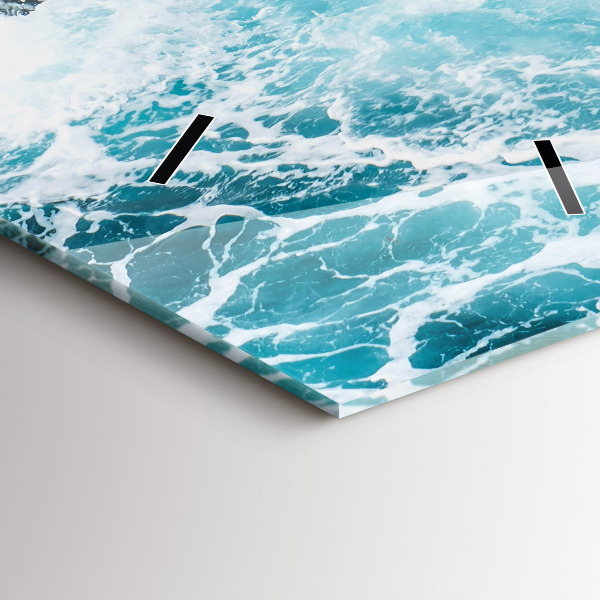 Vertikální nástěnné hodiny Vířící zpěněné vlny