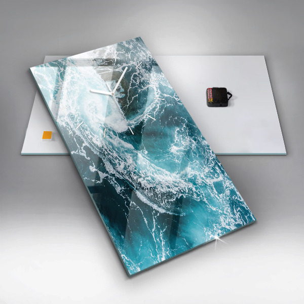 Vertikální nástěnné hodiny Vířící zpěněné vlny