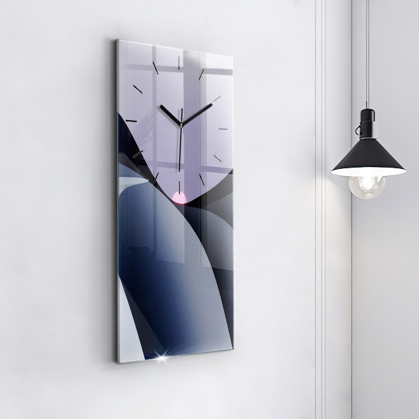 Vertikální skleněné hodiny Abstrakt slunce