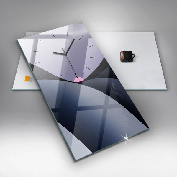 Vertikální skleněné hodiny Abstrakt slunce