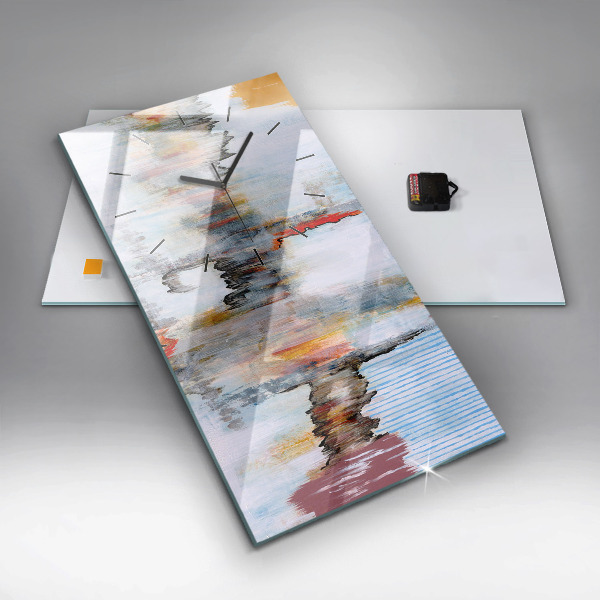 Vertikální skleněné hodiny Abstrakce