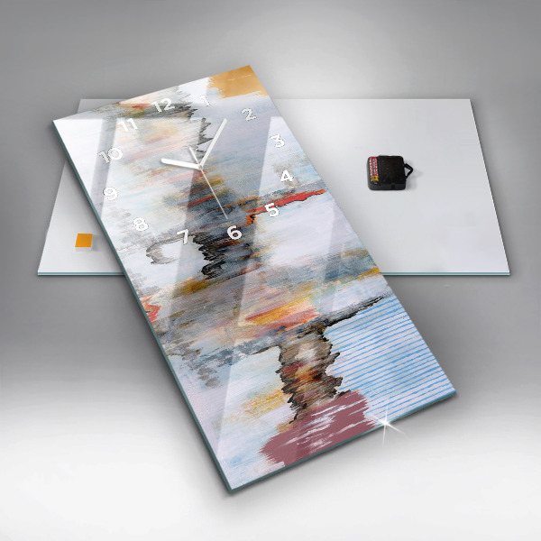 Vertikální skleněné hodiny Abstrakce