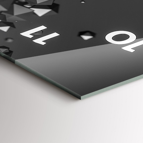 Vertikální skleněné hodiny Černá abstrakce