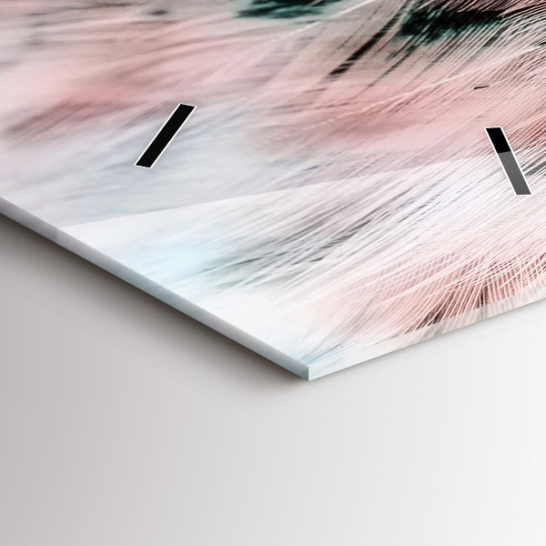 Vertikální skleněné hodiny Barevné peří