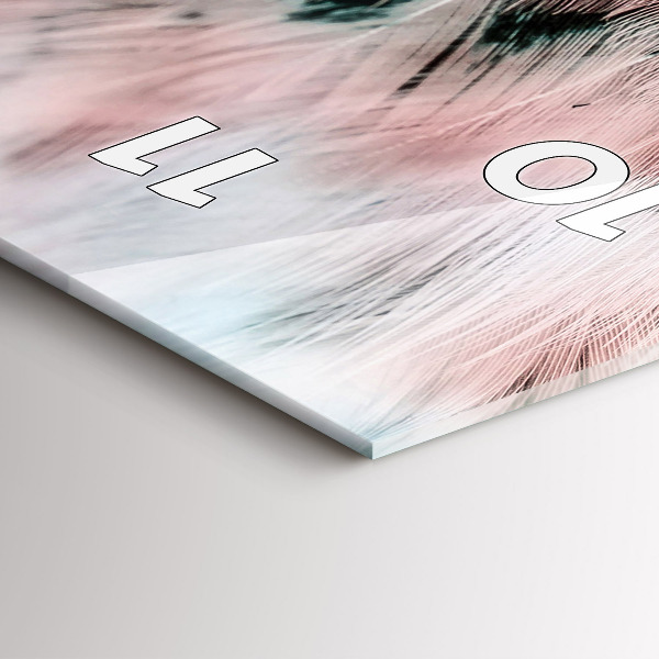 Vertikální skleněné hodiny Barevné peří