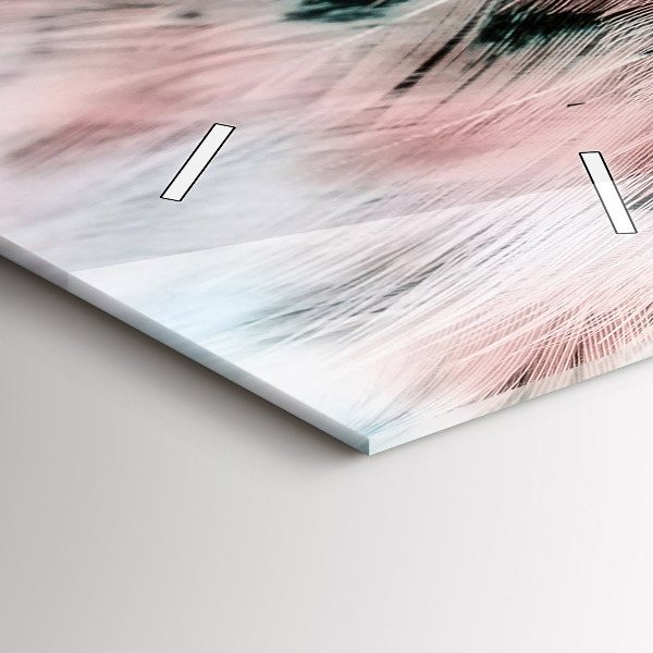 Vertikální skleněné hodiny Barevné peří