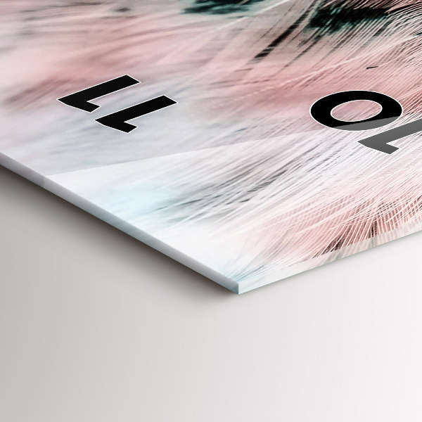 Vertikální skleněné hodiny Barevné peří