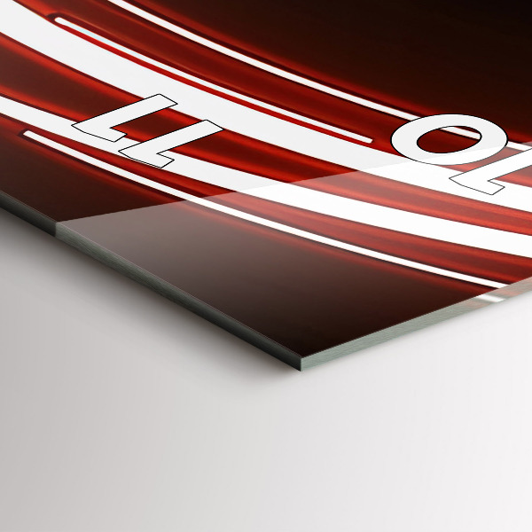 Vertikální skleněné hodiny Kočka s červenýma očima