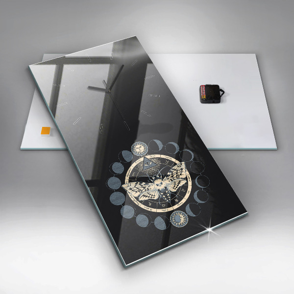 Vertikální skleněné hodiny Fáze měsíce