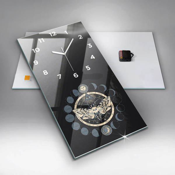 Vertikální skleněné hodiny Fáze měsíce