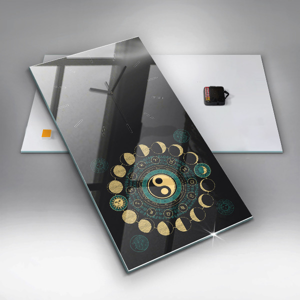 Vertikální skleněné hodiny Fáze měsíce