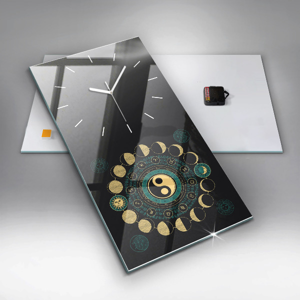 Vertikální skleněné hodiny Fáze měsíce