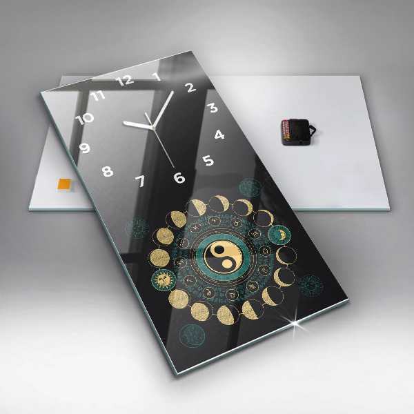 Vertikální skleněné hodiny Fáze měsíce