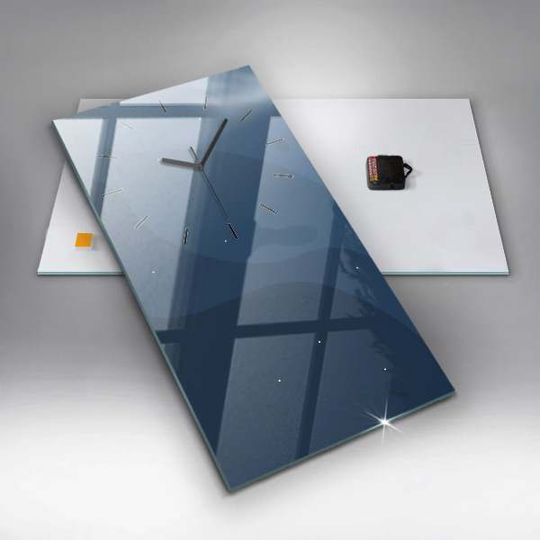 Vertikální nástěnné hodiny Modré vlny