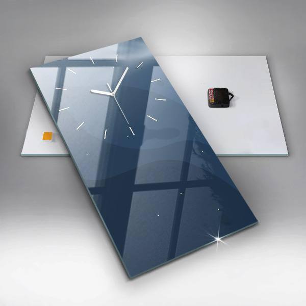 Vertikální nástěnné hodiny Modré vlny