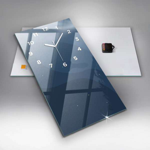 Vertikální nástěnné hodiny Modré vlny