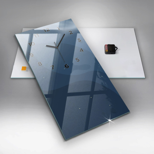 Vertikální nástěnné hodiny Modré vlny