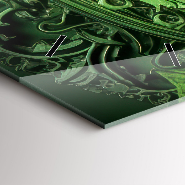 Vertikální nástěnné hodiny Zelený mechanismus