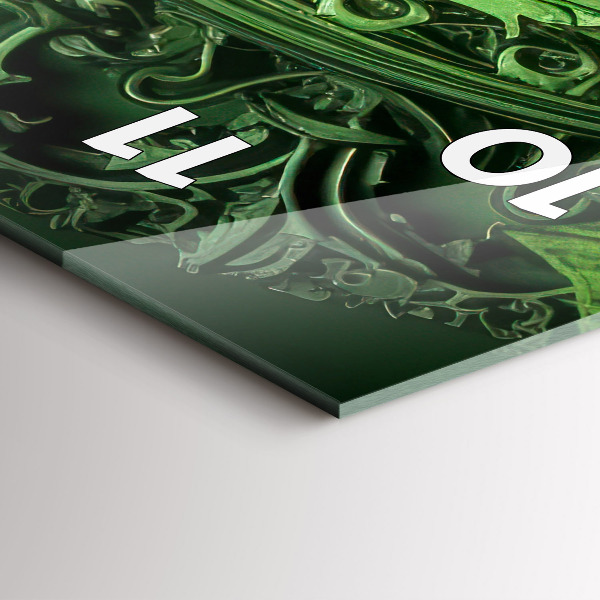 Vertikální nástěnné hodiny Zelený mechanismus