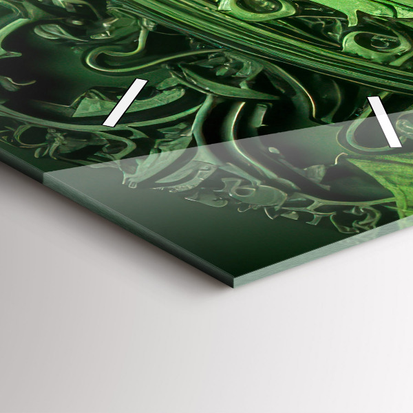 Vertikální nástěnné hodiny Zelený mechanismus